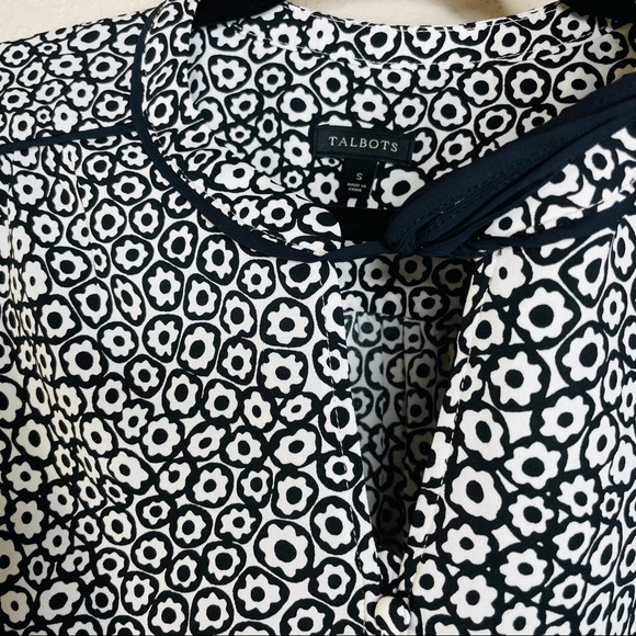 Talbots Floral Long Sleeve Front Tie Blouse S - Picture 6 of 14